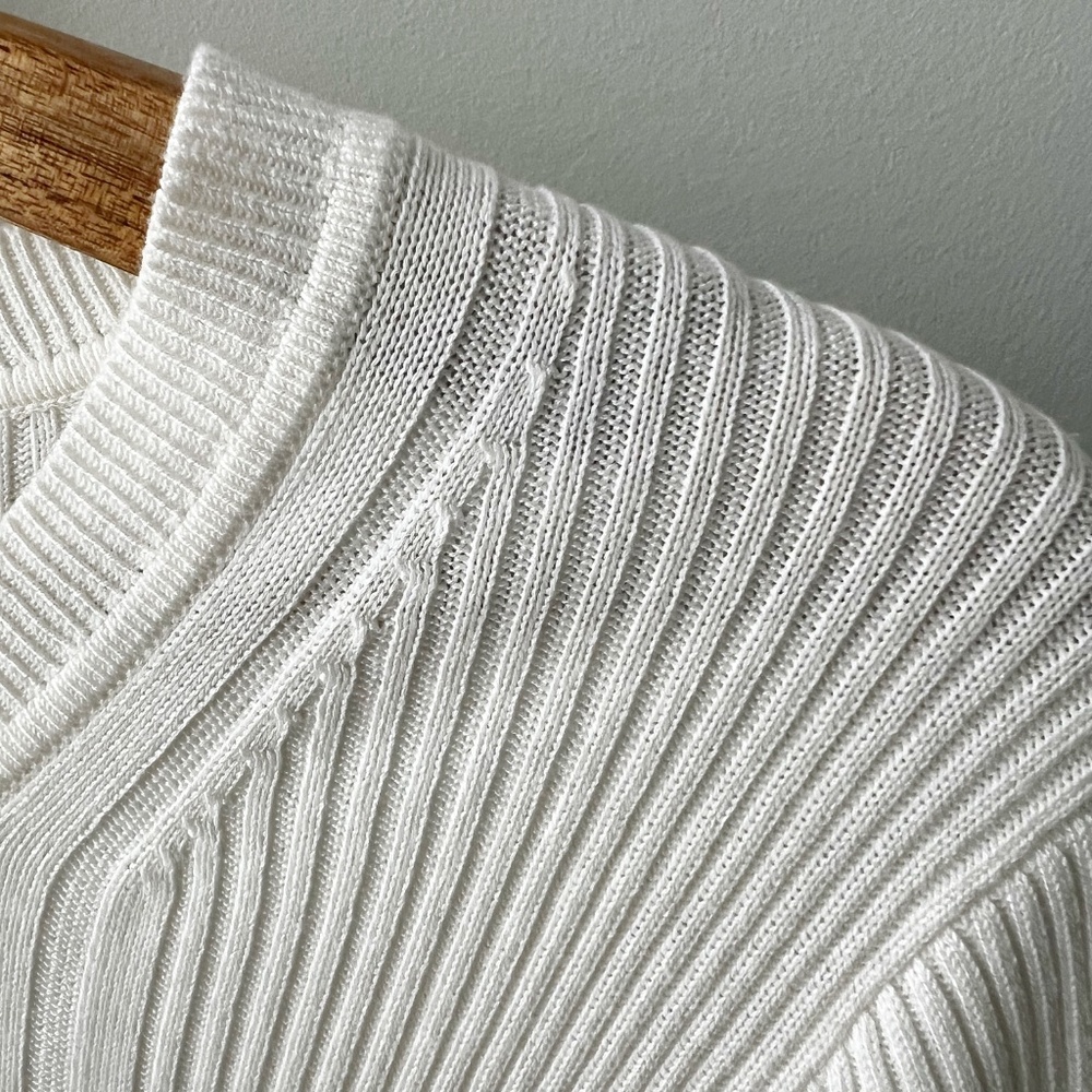 Banana Republic Cream Ribbed Button-Up Cardigan - Picture 3 of 5